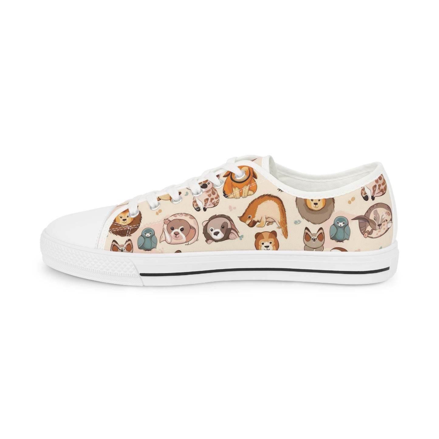 Whimsical Animal Print Low Top Sneakers for Animal Lovers