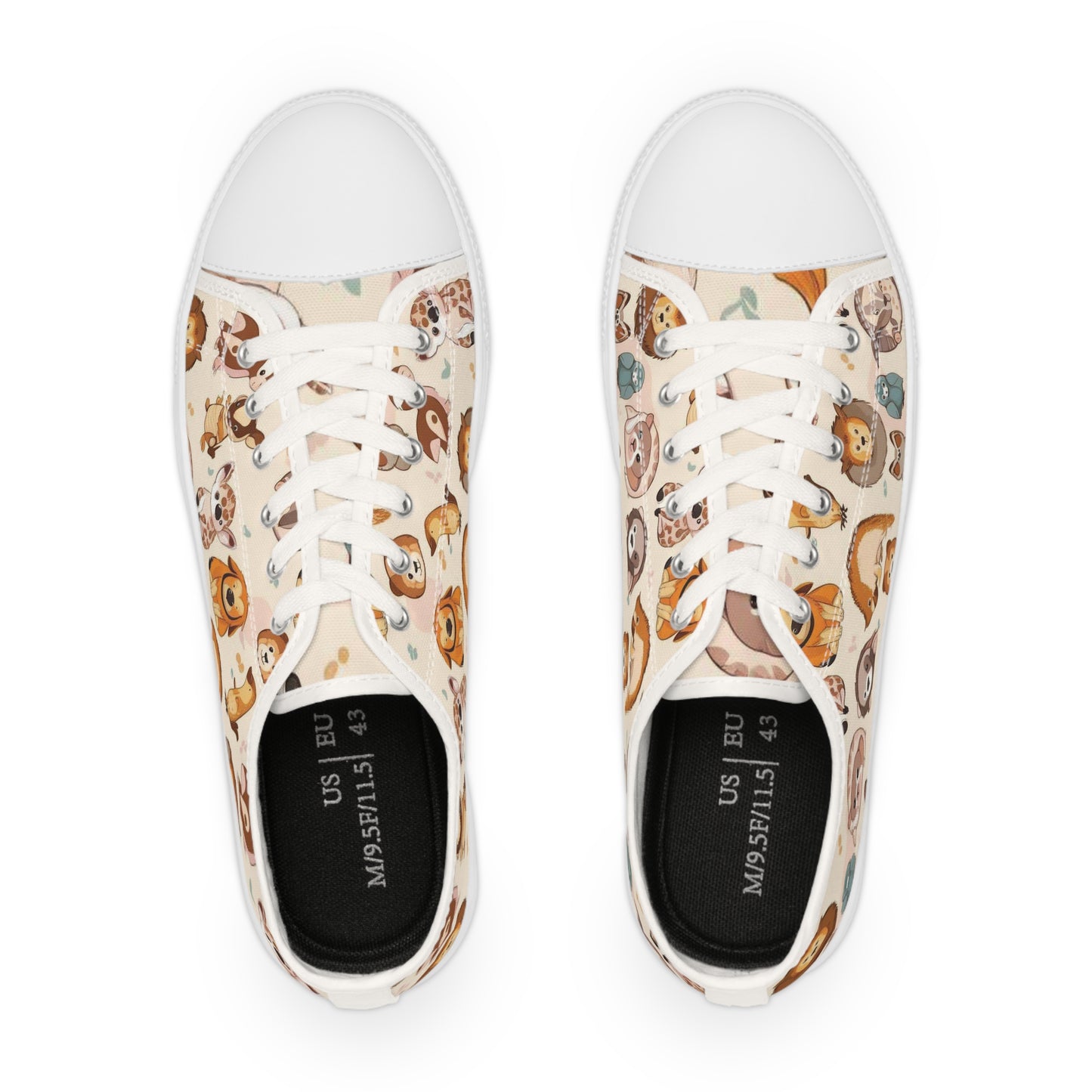 Whimsical Animal Print Low Top Sneakers for Animal Lovers