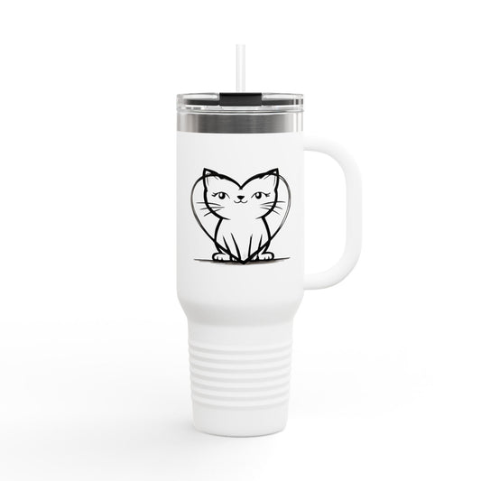 Cute Cat Insulated Travel Mug - 40oz | Perfect for Pet Lovers & Daily Adventures