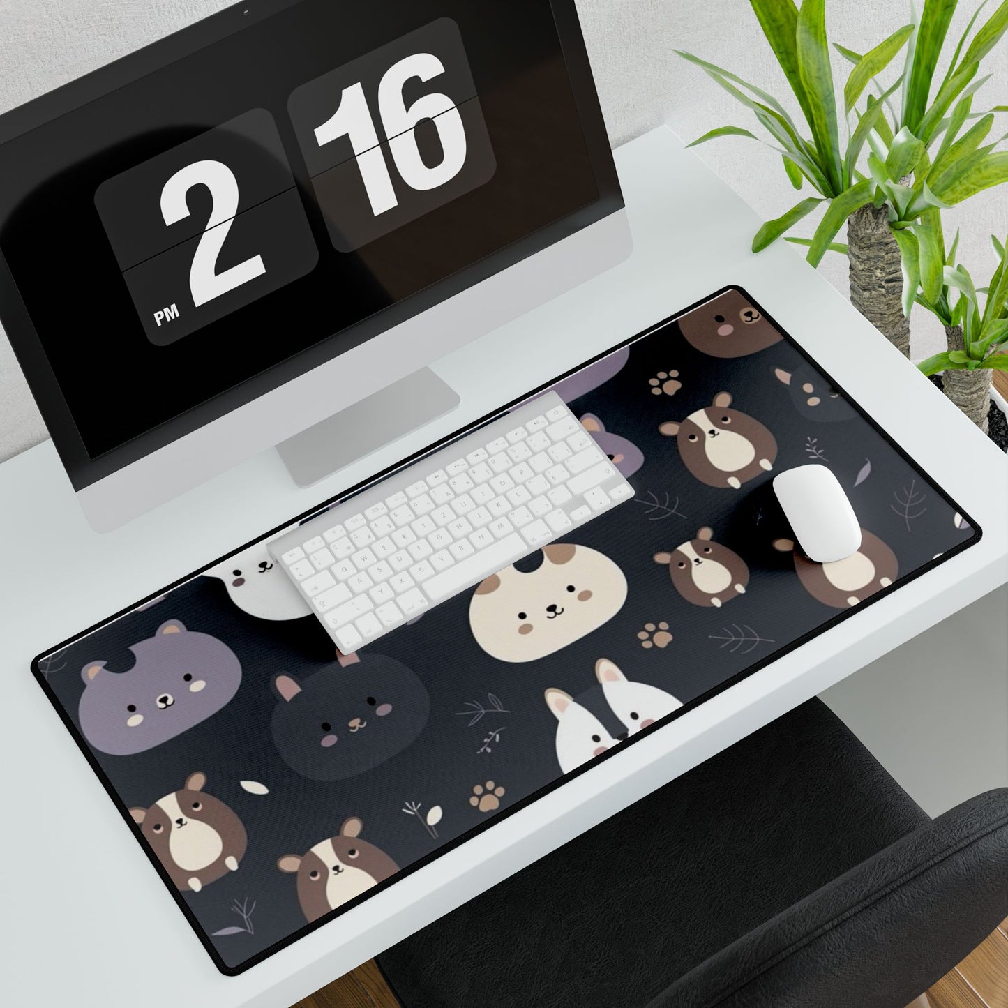 🐾 Cute Animal Print Keyboard Desk Mat – Soft, Stylish & Perfect for Every Workspace!