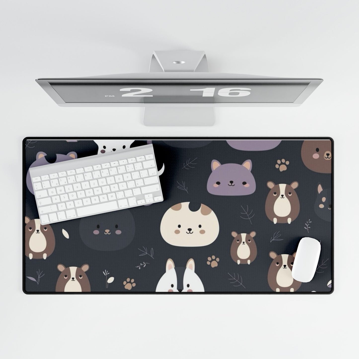 🐾 Cute Animal Print Keyboard Desk Mat – Soft, Stylish & Perfect for Every Workspace!