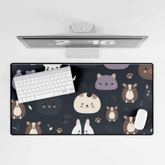 🐾 Cute Animal Print Keyboard Desk Mat – Soft, Stylish & Perfect for Every Workspace!